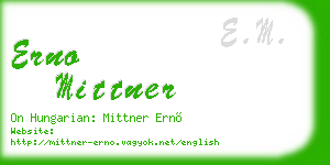 erno mittner business card