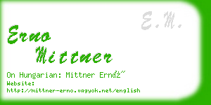 erno mittner business card